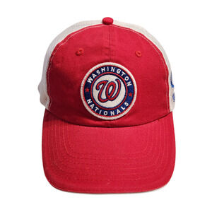 Washington‎ Nationals Hat Idegy Men's Adjustable Snapback Red White Mesh MLB
